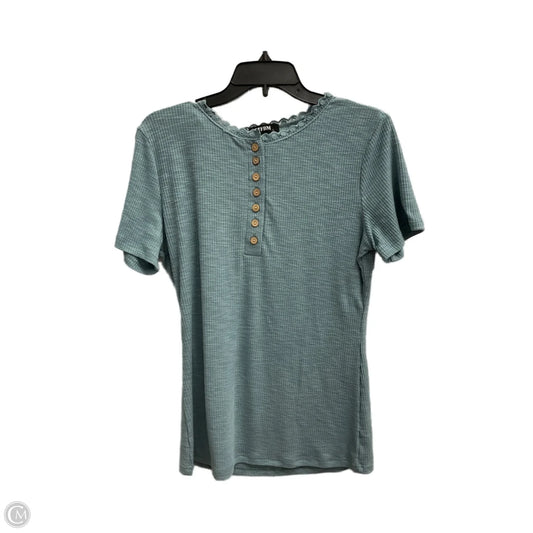 Top Short Sleeve By Cme In Teal, Size: L