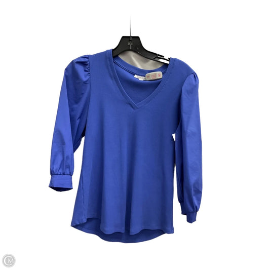 Top 3/4 Sleeve By Chicos In Blue, Size: S
