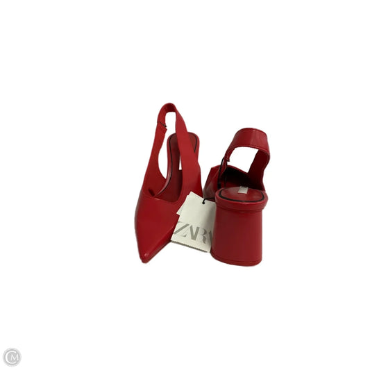 Shoes Heels Kitten By Zara In Red, Size: 7.5