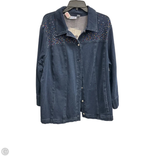 Jacket Denim By Quaker Factory In Blue Denim, Size: 2x