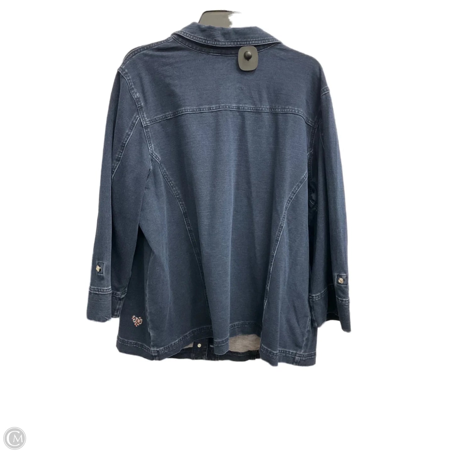 Jacket Denim By Quaker Factory In Blue Denim, Size: 2x