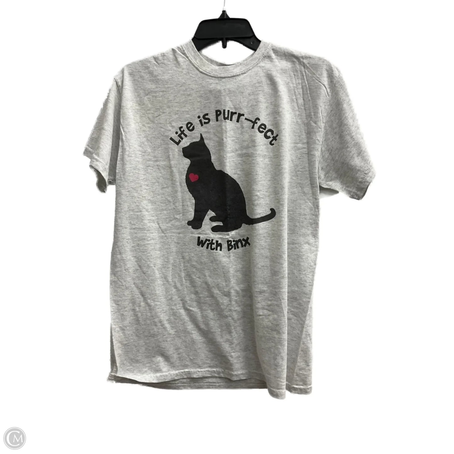 Top Short Sleeve By Gildan In Grey, Size: M