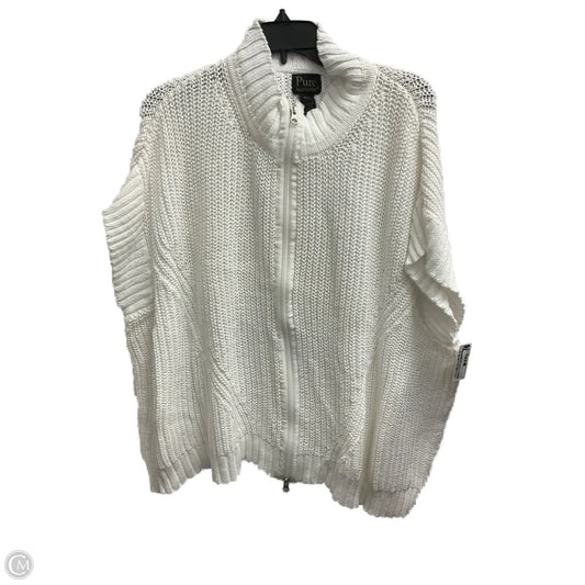 Sweater Short Sleeve By Clothes Mentor In White, Size: L