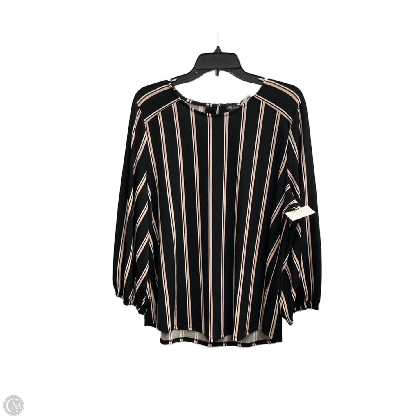 Top 3/4 Sleeve By Adrianna Papell In Striped Pattern, Size: Xl