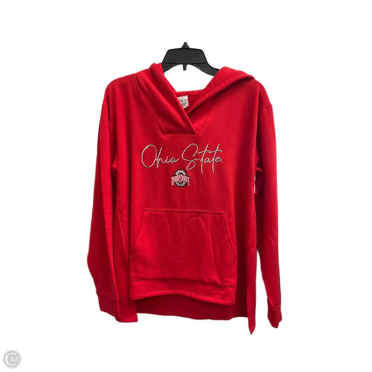 Athletic Top Long Sleeve Hoodie By Champion In Red, Size: S