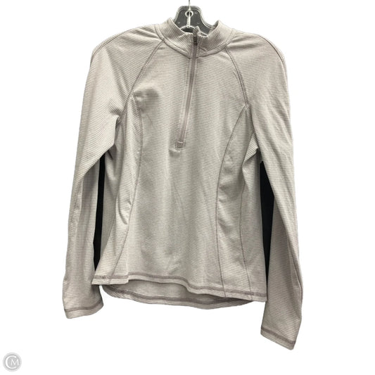 Athletic Top Long Sleeve Collar By Avalanche In Striped Pattern, Size: M