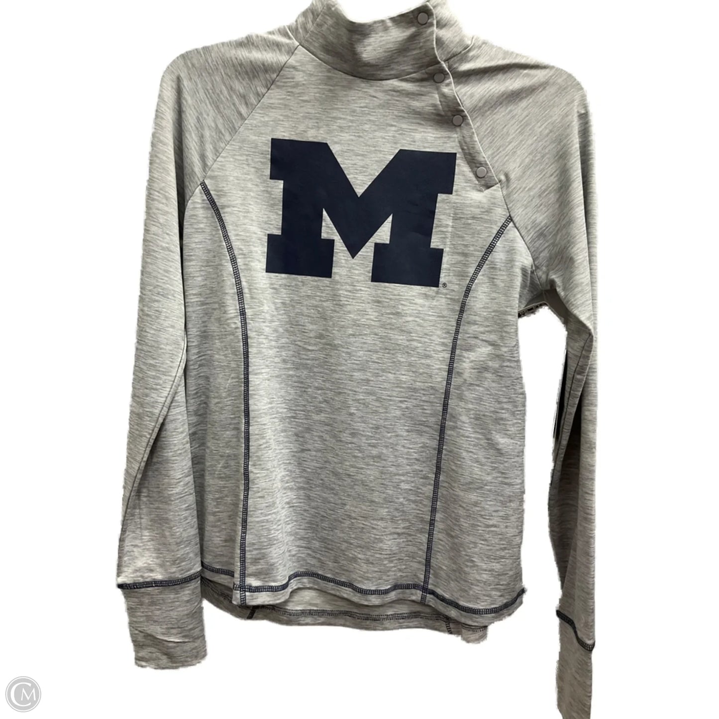 Athletic Top Long Sleeve Collar By Colosseum In Grey, Size: S