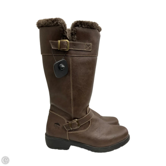 Boots Mid-calf Flats By Totes In Brown, Size: 9
