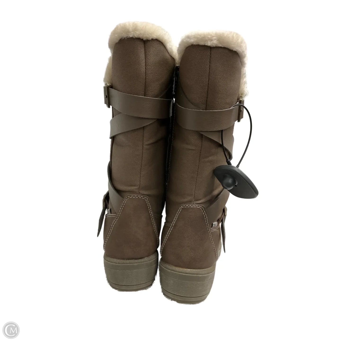 Boots Mid-calf Flats By Totes In Brown, Size: 9