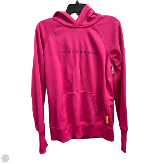 Athletic Top Long Sleeve Hoodie By Nike In Pink, Size: L
