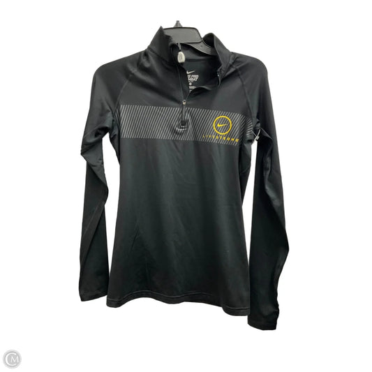 Athletic Top Long Sleeve Collar By Nike In Black, Size: M