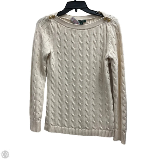 Sweater By Lauren By Ralph Lauren In Cream, Size: M