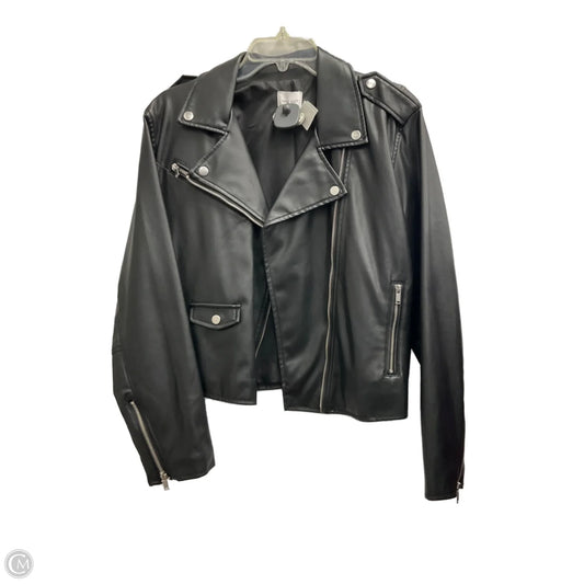 Jacket Moto By Nine West In Black, Size: Xl