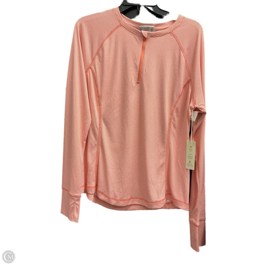 Athletic Top Long Sleeve Collar By C And C In Orange, Size: Xl