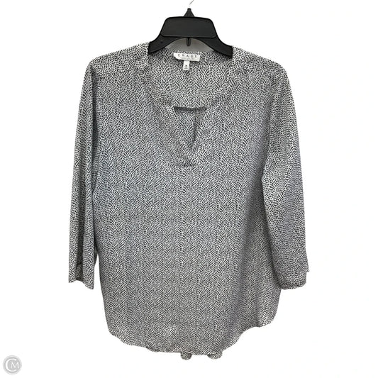 Top 3/4 Sleeve By Chaus In Black & White, Size: M