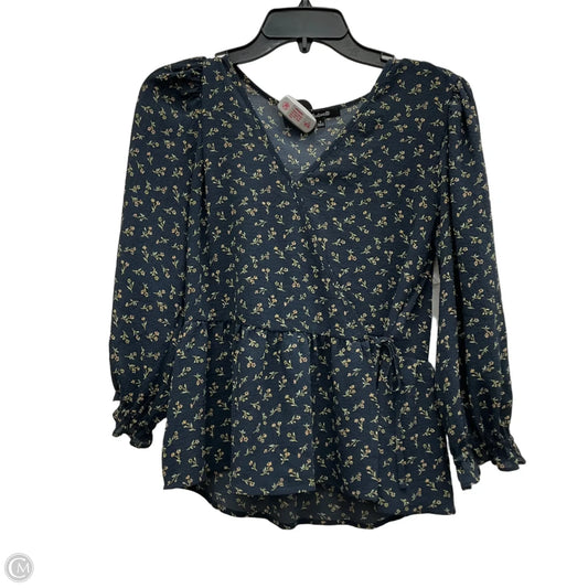 Top Long Sleeve By Madewell In Navy, Size: S
