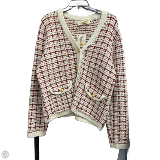 Cardigan By Marled In Red & White, Size: Xl