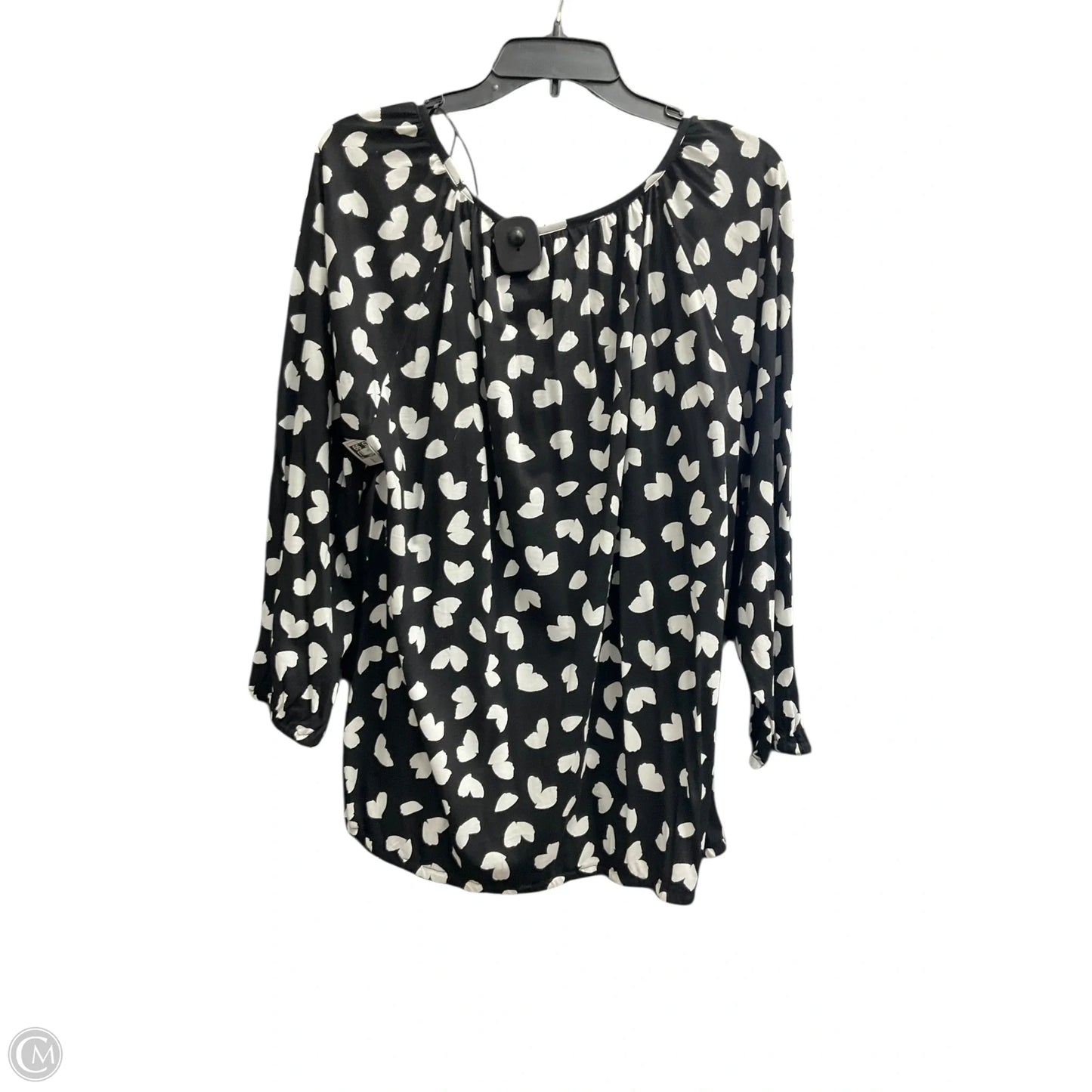 Top 3/4 Sleeve By Michael By Michael Kors In Black & White, Size: Xl