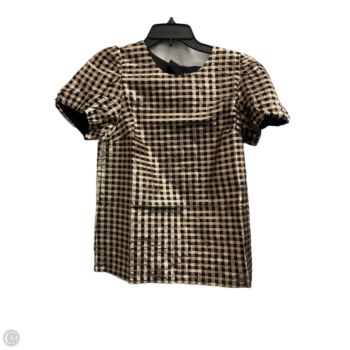 Top Short Sleeve By J. Crew In Black & Gold, Size: Xs