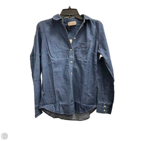 Blouse Long Sleeve By J. Crew In Blue Denim, Size: S