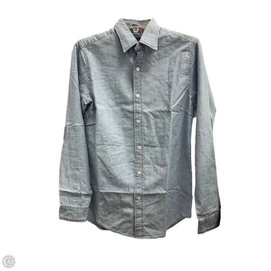 Blouse Long Sleeve By J. Crew In Blue Denim, Size: Xs