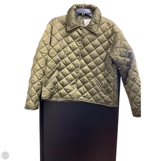 Coat Puffer & Quilted By Industry In Green, Size: M