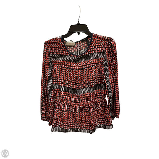 Top 3/4 Sleeve By Bcbgmaxazria In Blue & Orange, Size: S