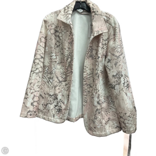 Blazer By Chicos In Grey & Pink, Size: Xl