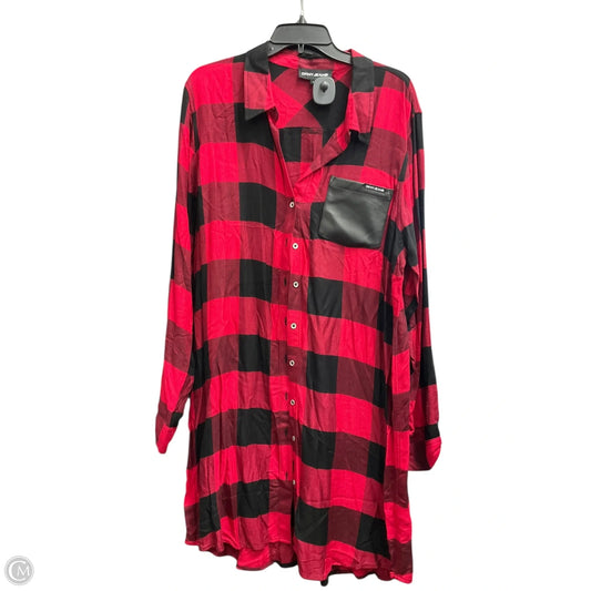Dress Casual Short By Dkny In Black & Red, Size: Xl