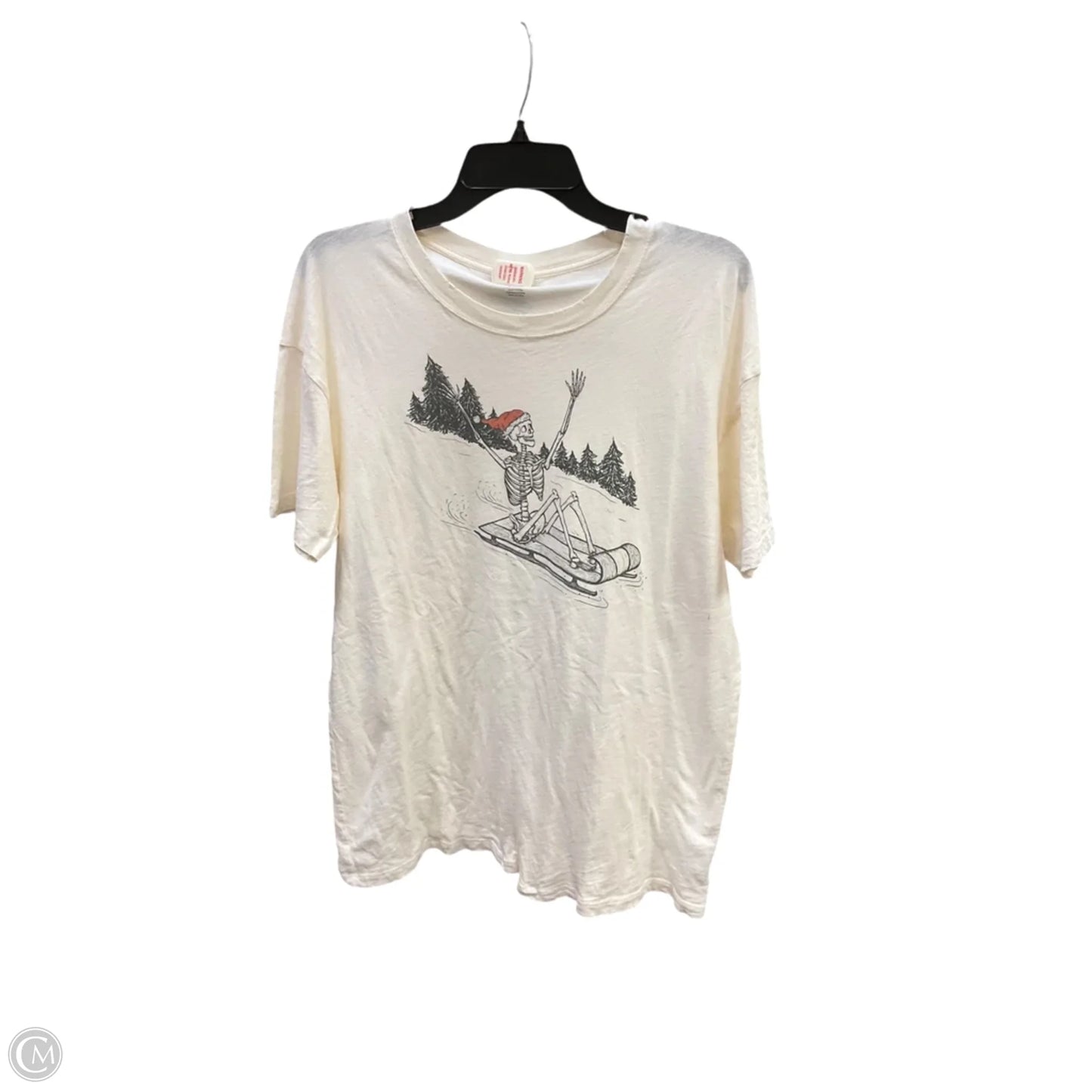 Top Short Sleeve By American Eagle In Cream, Size: Xs