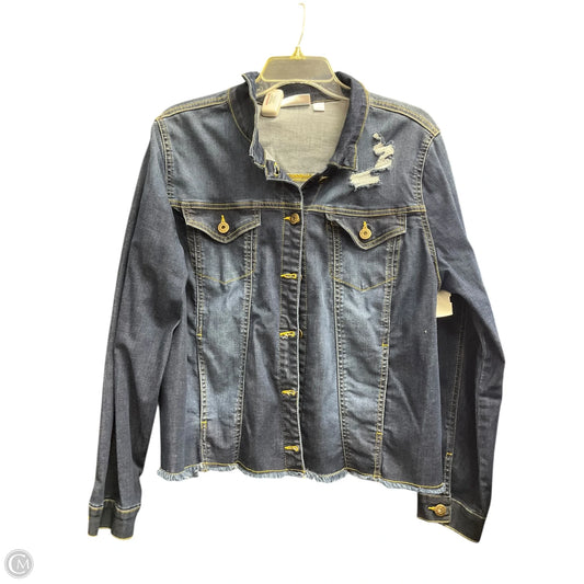 Jacket Denim By Belle By Kim Gravel In Blue Denim, Size: M
