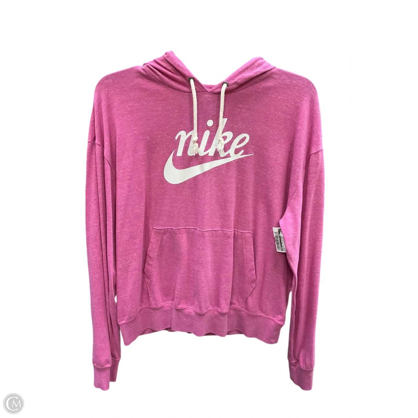 Athletic Top Long Sleeve Collar By Nike In Pink, Size: L