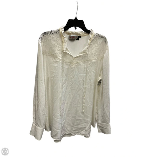 Top Long Sleeve By Ann Taylor In White, Size: Xxl