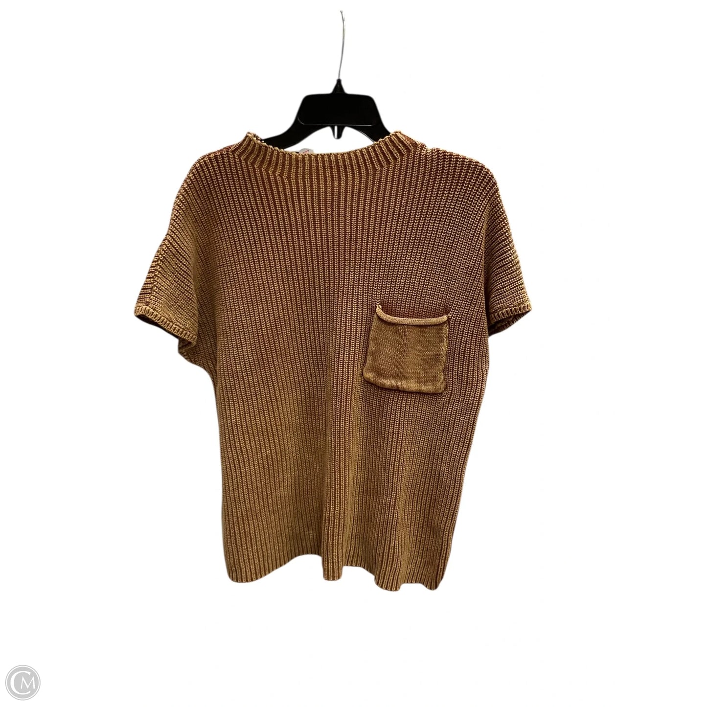 Sweater Short Sleeve By Zenana In Tan, Size: L