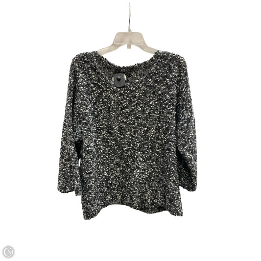 Sweater By Eileen Fisher In Black & Grey, Size: L