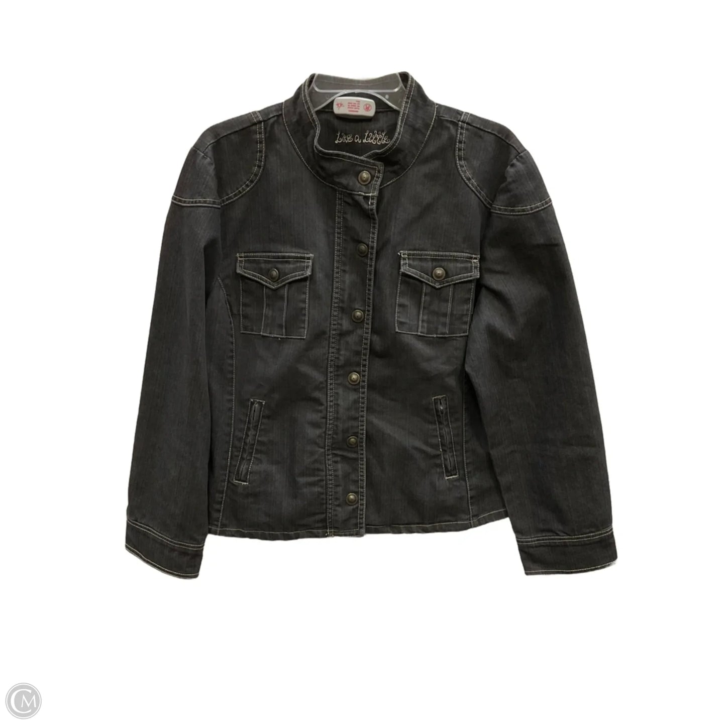 Jacket Denim By Live A Little In Black Denim, Size: L