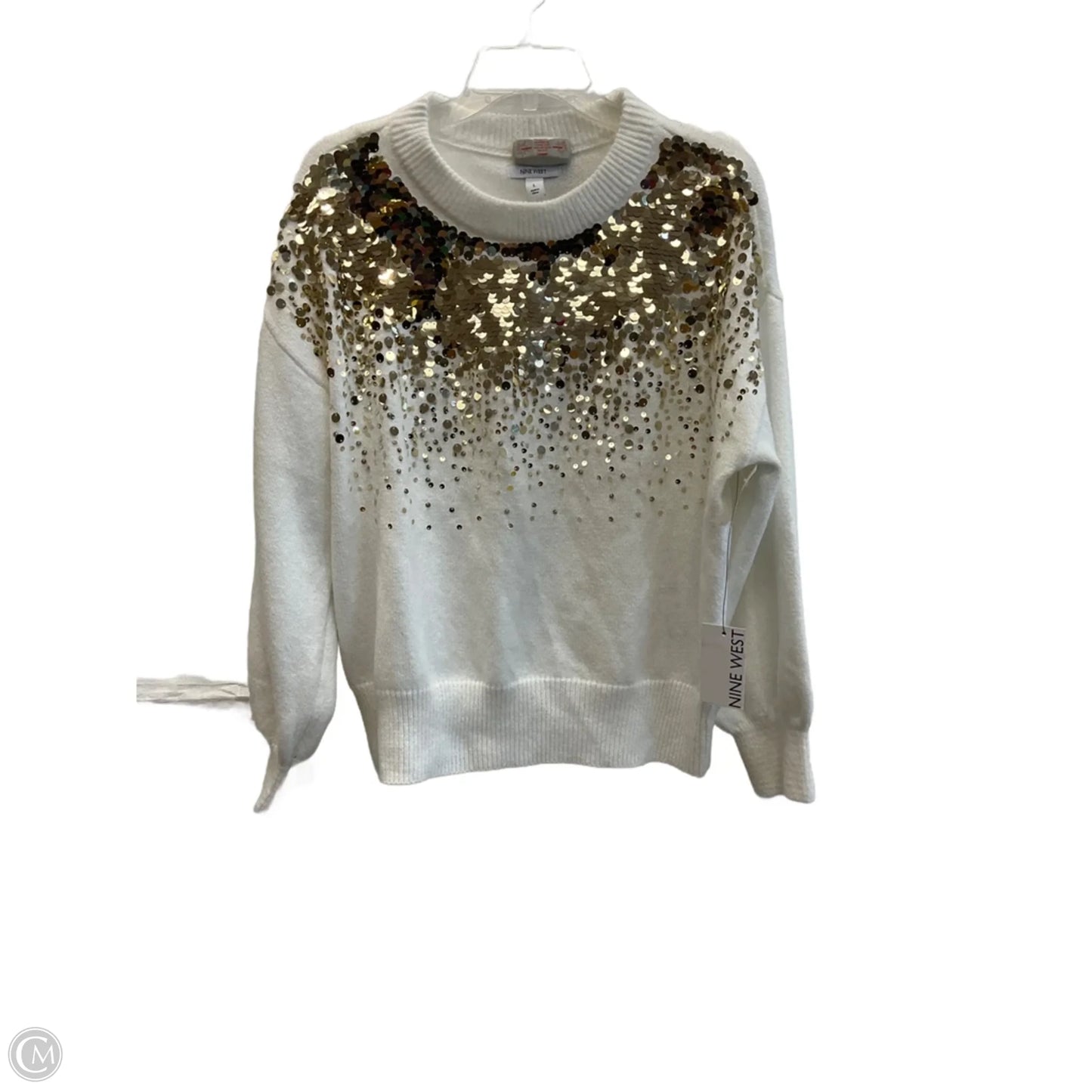 Sweater By Nine West In White, Size: L