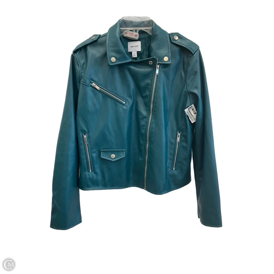 Jacket Moto By Nine West In Teal, Size: Xl