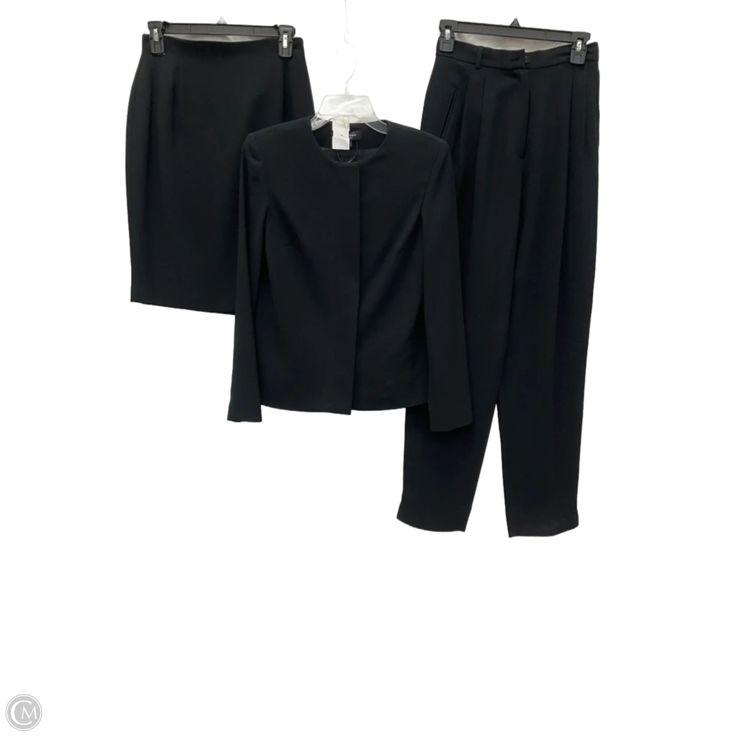Skirt Suit 3pc By Cmb In Black, Size: 2