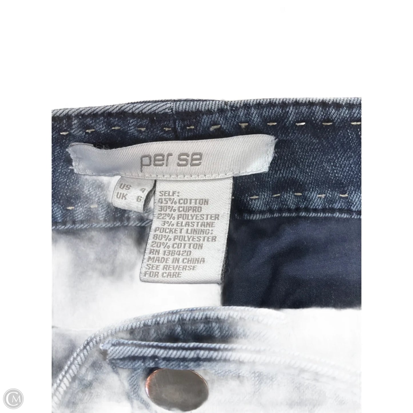 Jeans Straight By Per Se In Blue Denim, Size: 4
