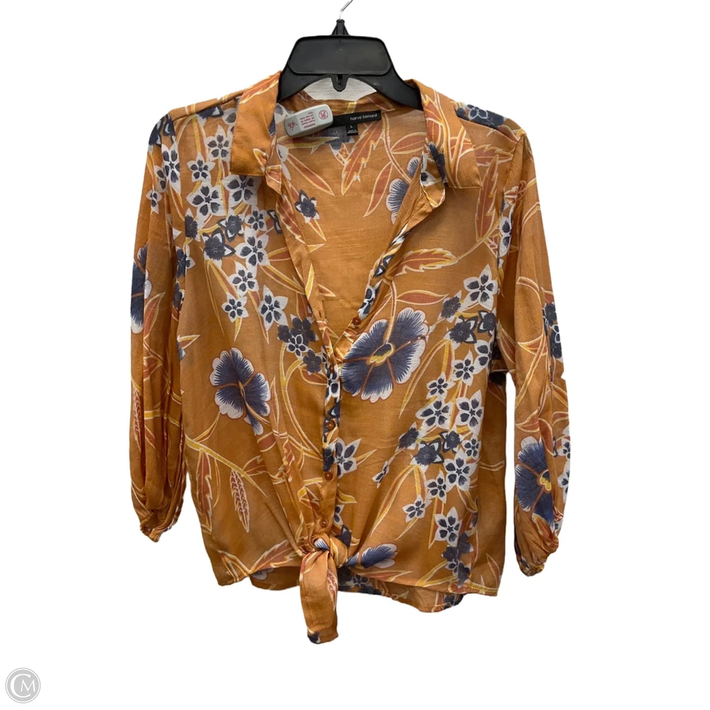 Top Long Sleeve By Harve Bernard In Floral Print, Size: L