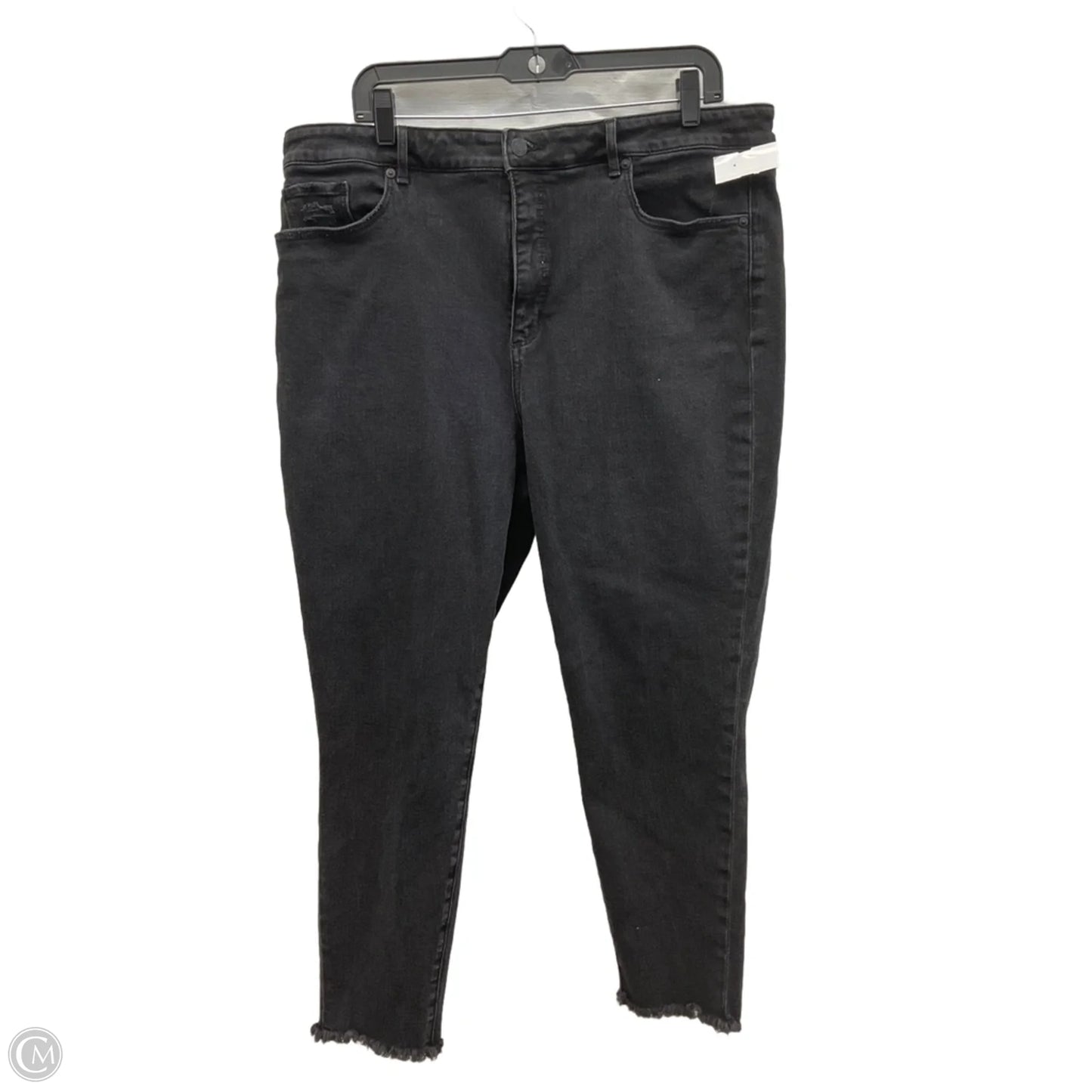 Jeans Skinny By Loft In Black Denim, Size: 18