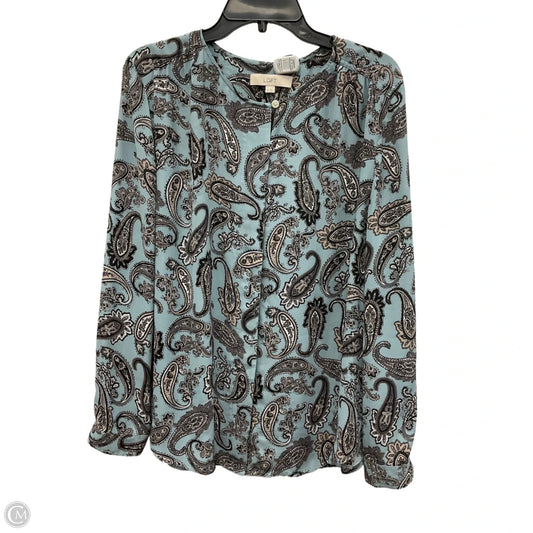 Top Long Sleeve By Loft In Paisley Print, Size: Xl