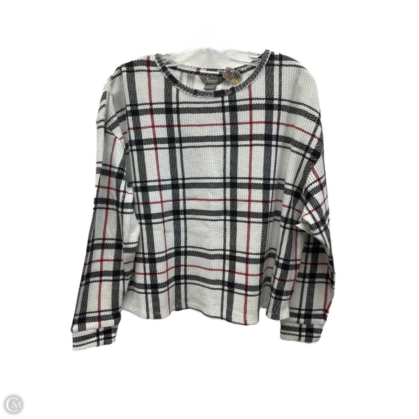 Top Long Sleeve By Natural Reflections In Plaid Pattern, Size: S
