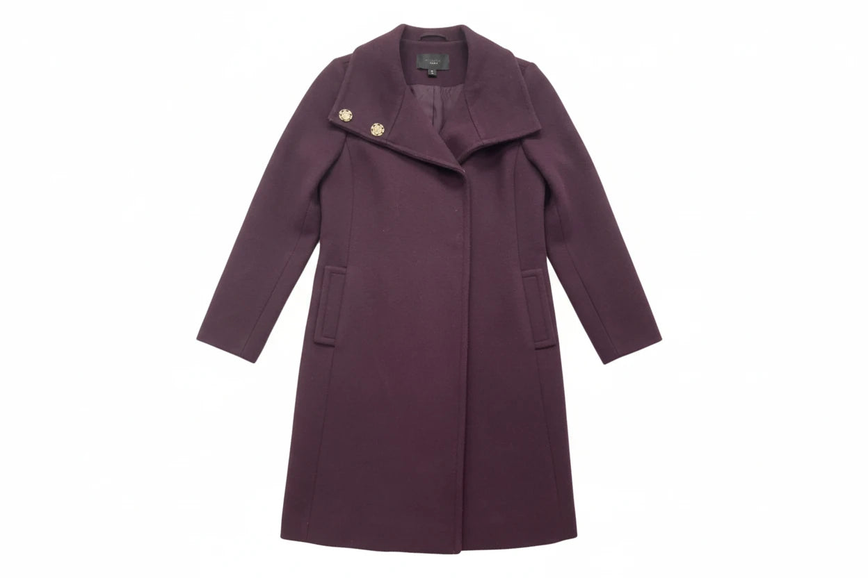 Coat Peacoat By Ann Taylor In Purple, Size: Xxs