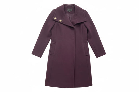 Coat Peacoat By Ann Taylor In Purple, Size: Xxs