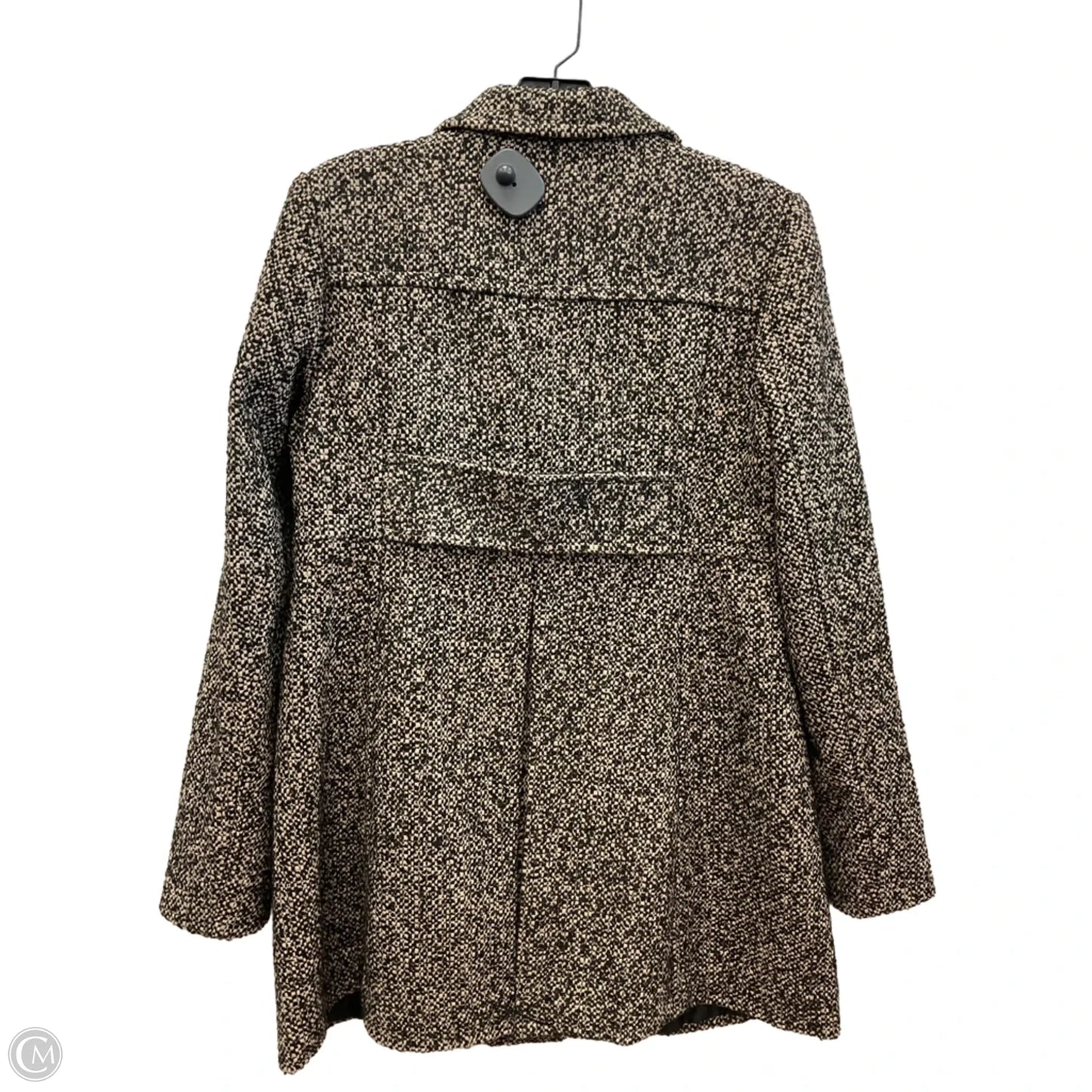 Coat Peacoat By Laura Scott In Black & Cream, Size: M