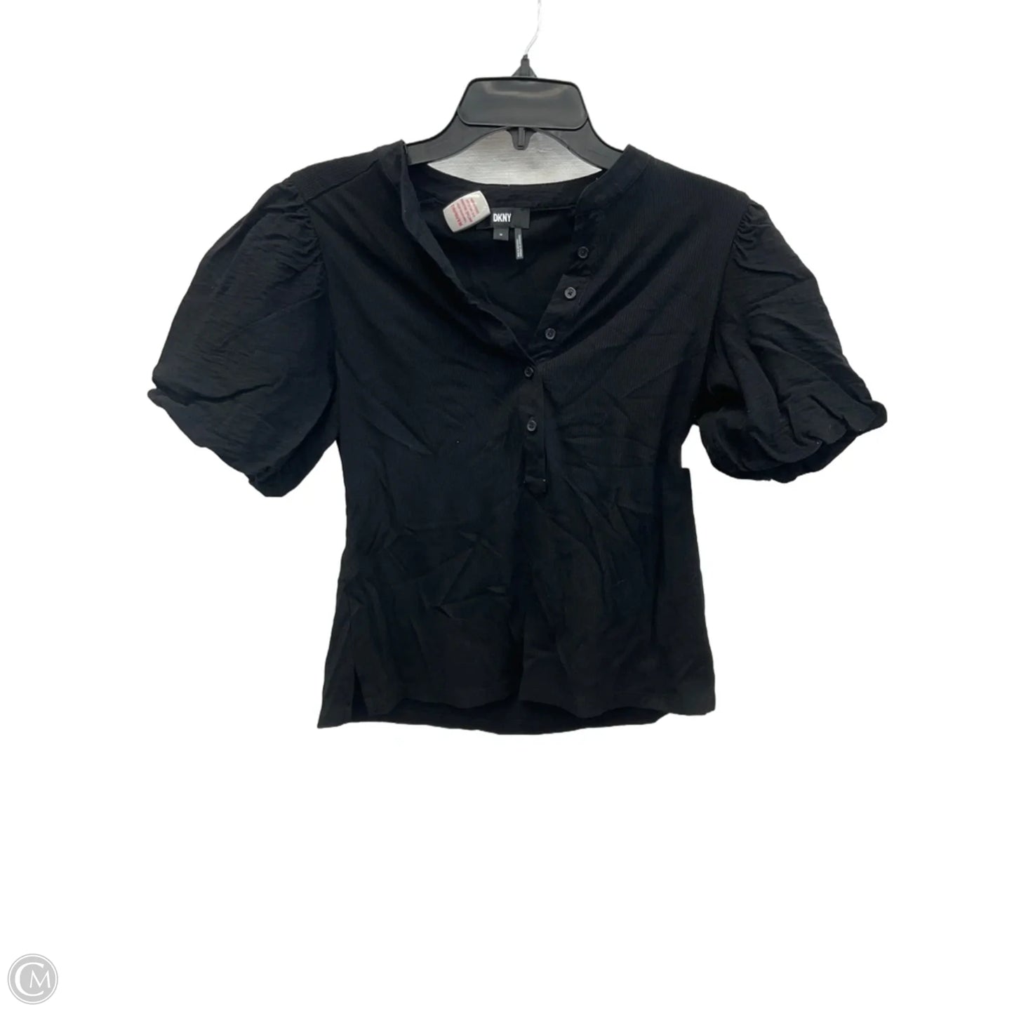 Top Short Sleeve By Dkny In Black, Size: M