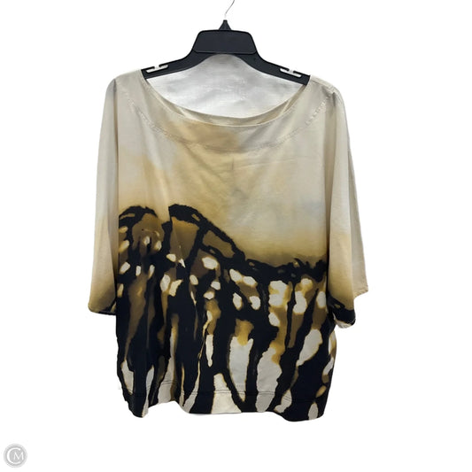 Top Short Sleeve By St John Knits In Black & Cream, Size: Xl