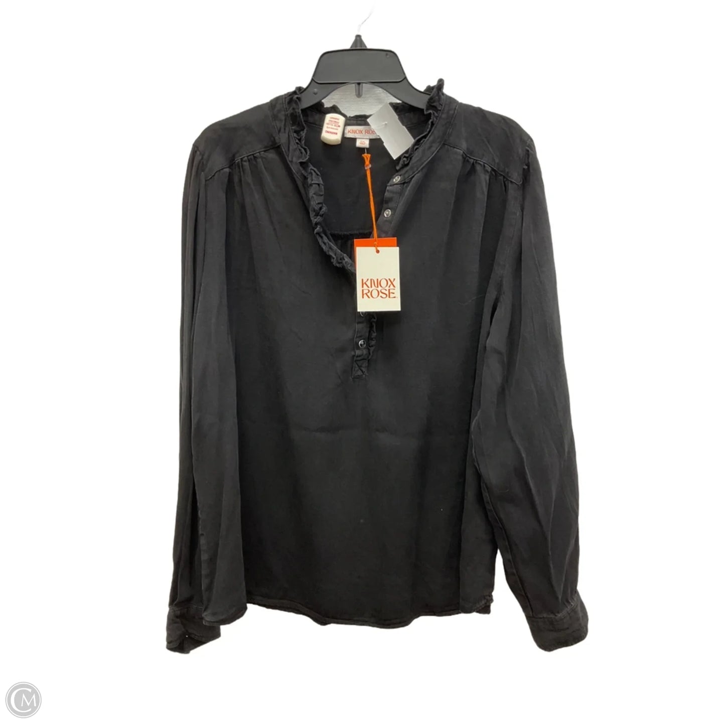 Top Long Sleeve By Knox Rose In Black, Size: Xxl